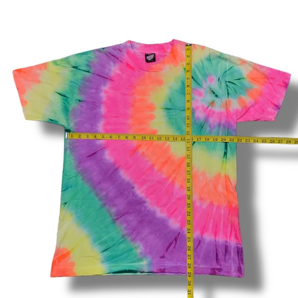 Vintage Screen Stars Tie Dye T-Shirt 90s Tagged Sz XL Fits Smaller Single Stitch - Picture 5 of 9